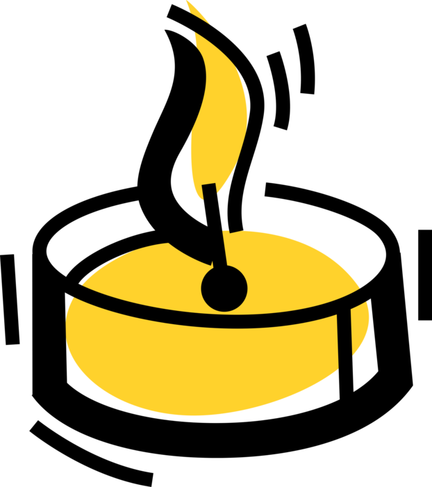 Vector Illustration Of Candle Ignitable Wick Embedded - Flame (622x700), Png Download