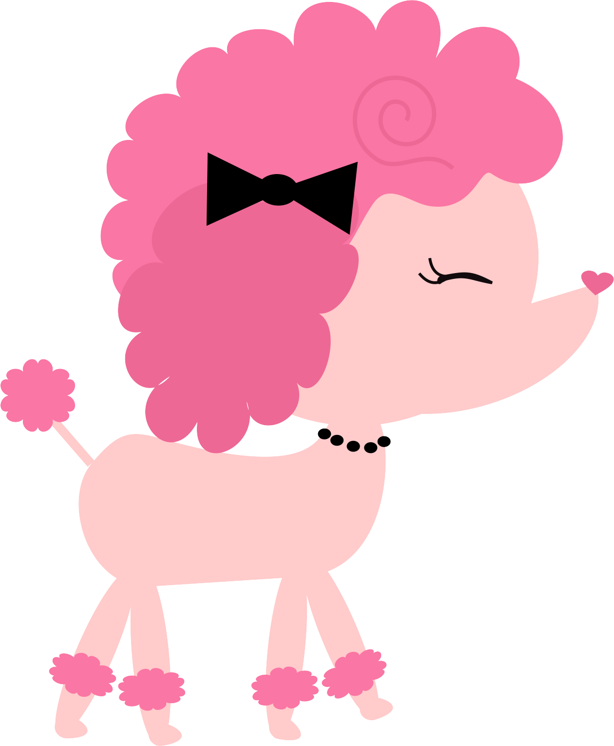 Pink Paris Clipart, Eiffel Tower Clip Art, Poodle Clipart, - French Poodle Clipart (741x900), Png Download