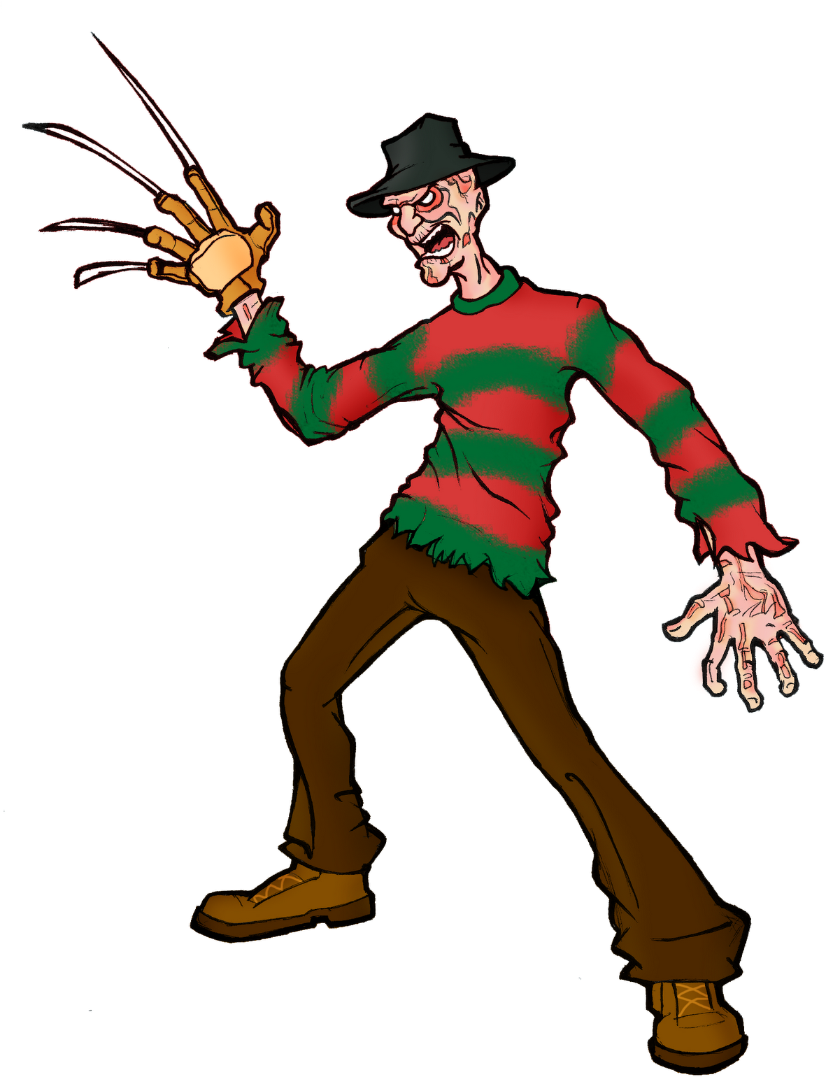Freddy Krueger - Freddy Krueger Cartoon Drawing (1217x1600), Png Download