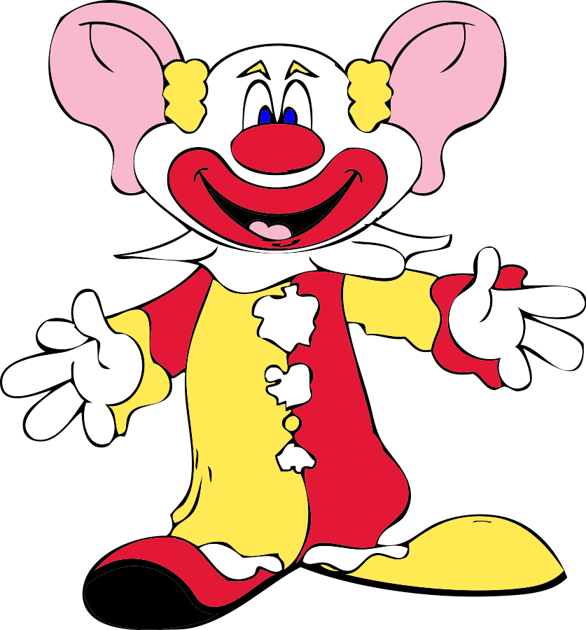 Clown Joker Brozo Humour Download - Animated Clown (698x750), Png Download