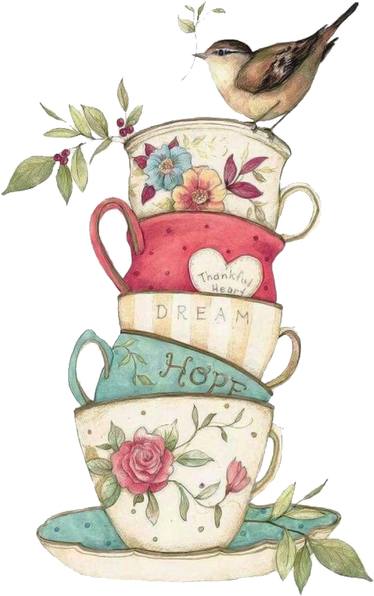 Чашки На Прозрачном Фоне - Vintage Tea Cup Png (564x953), Png Download