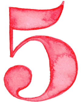 Pink Number 5 Png Clip Art Freeuse Stock - Watercolor Number 5 Png (380x340), Png Download