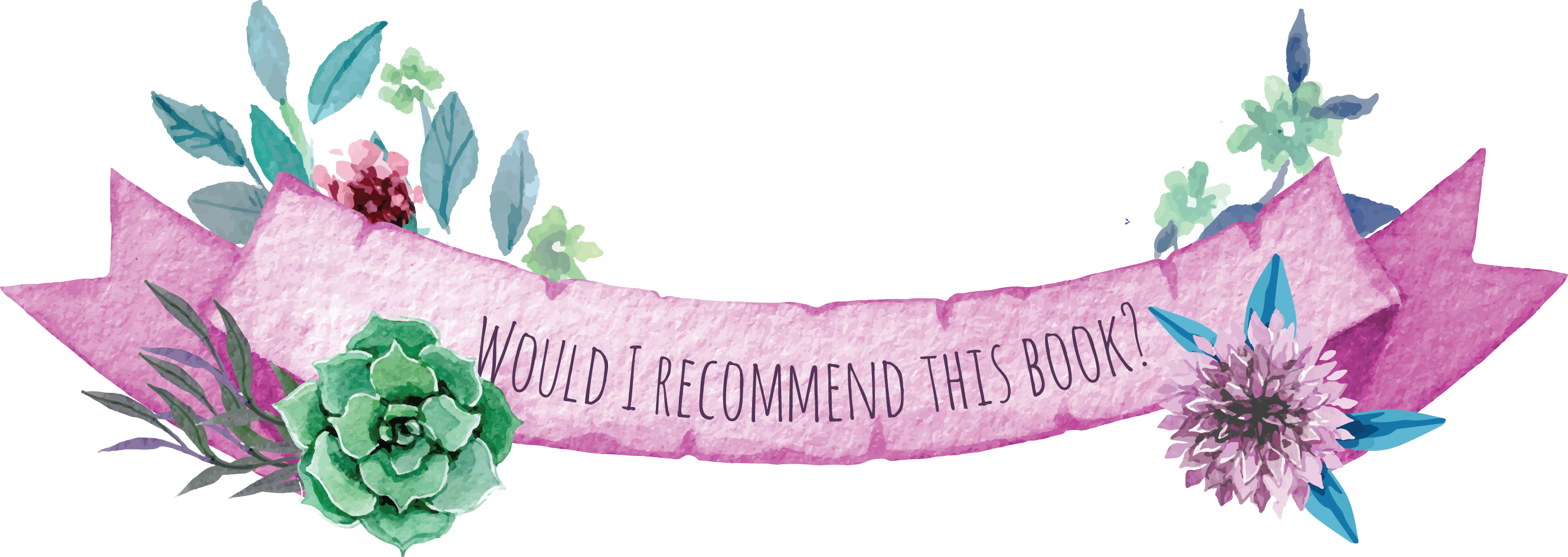 Recommend Book Purple Banner - Would I Recommend This Book (2656x943), Png Download