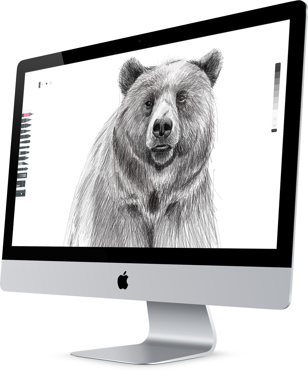 With An Amazing Tool Set And Lean, Modern Ui, Sketches - Imac (1200x1449), Png Download