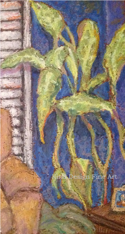 Elephant Ear Plant Next To Shutters - Painting (800x800), Png Download