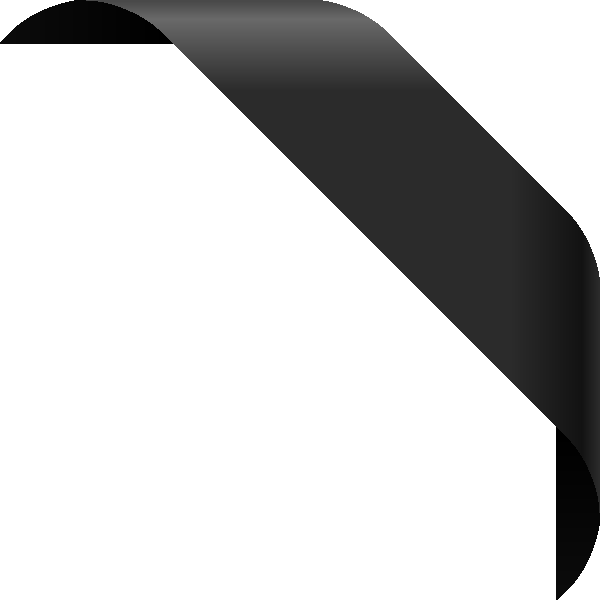 Corner Ribbon02 White Vector Data - Black Photo Corner Png (600x600), Png Download