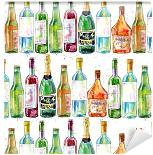 Seamless Pattern Of A Champagne,cognac, Wine, Beer - Vinos Y Cervezas Sin Fondo (400x400), Png Download