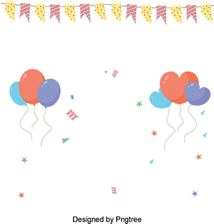 Balloon Banner Party Decorative, Vector Material, Rave - Birthday (360x360), Png Download