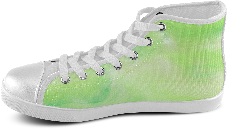 Bright Green Watercolor Abstract Art Women's High Top - Polar Bear (500x500), Png Download