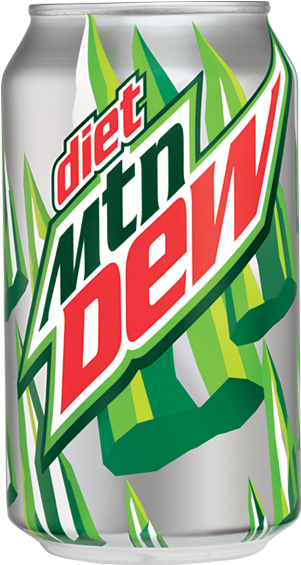Diet Dew Can - Can Of Diet Mountain Dew (300x700), Png Download