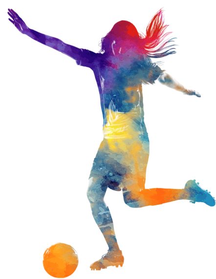 Bleed Area May Not Be Visible - Football Watercolor Woman (560x700), Png Download