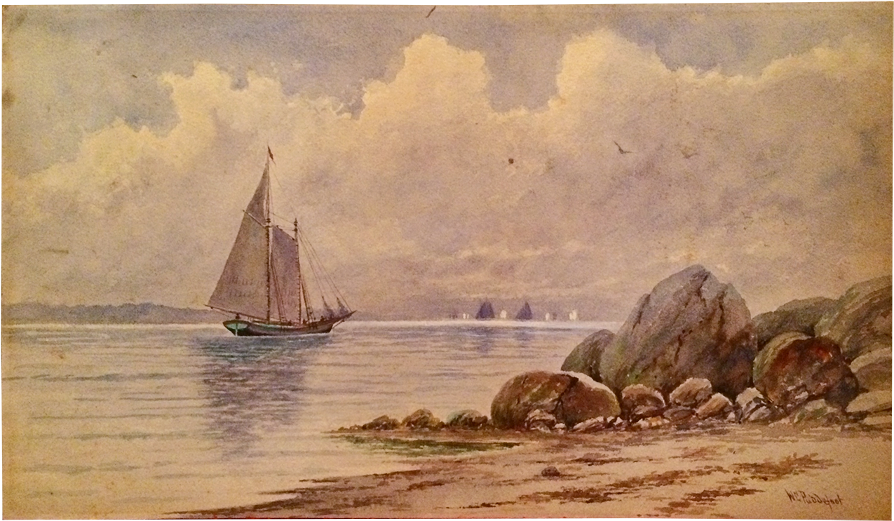 W C Puddefoot [1842-1925] American Artist Watercolor - Watercolor Painting (1400x1400), Png Download
