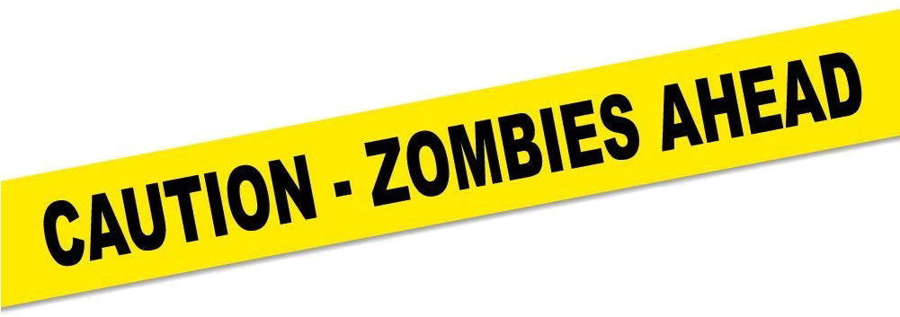 Police Tape Png Image Background - Caution Zombies Ahead (1000x423), Png Download
