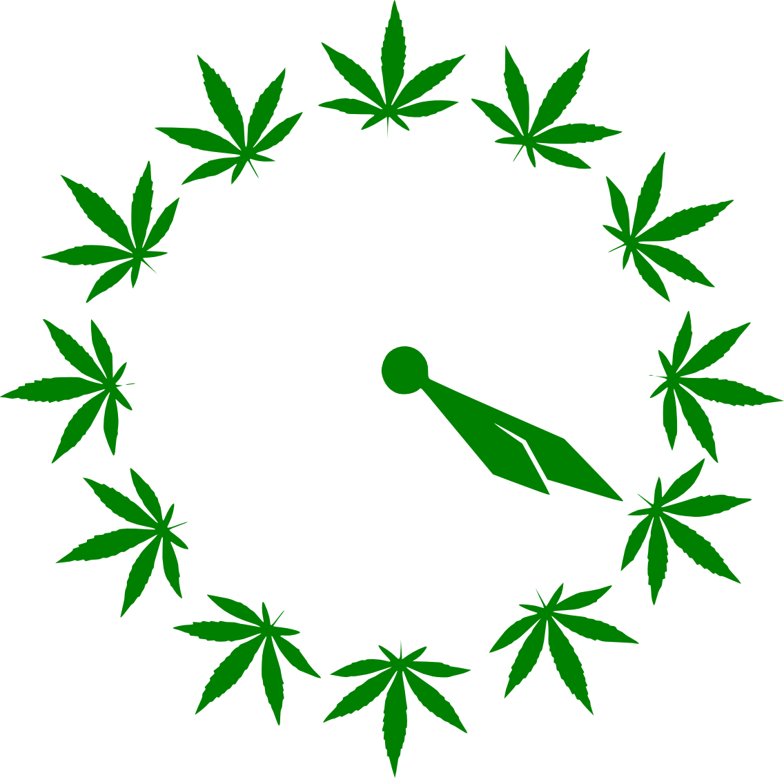 Wall Pot Clock - Cinco De Mayo Cannabis (1136x1126), Png Download