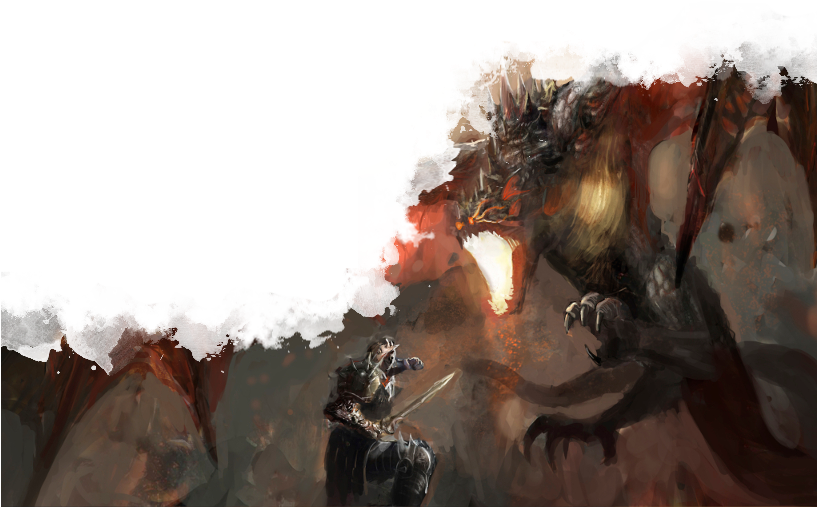 Be Strength If You Want To Face Your Opponents Head - Dragon And Man Fighting (816x1056), Png Download