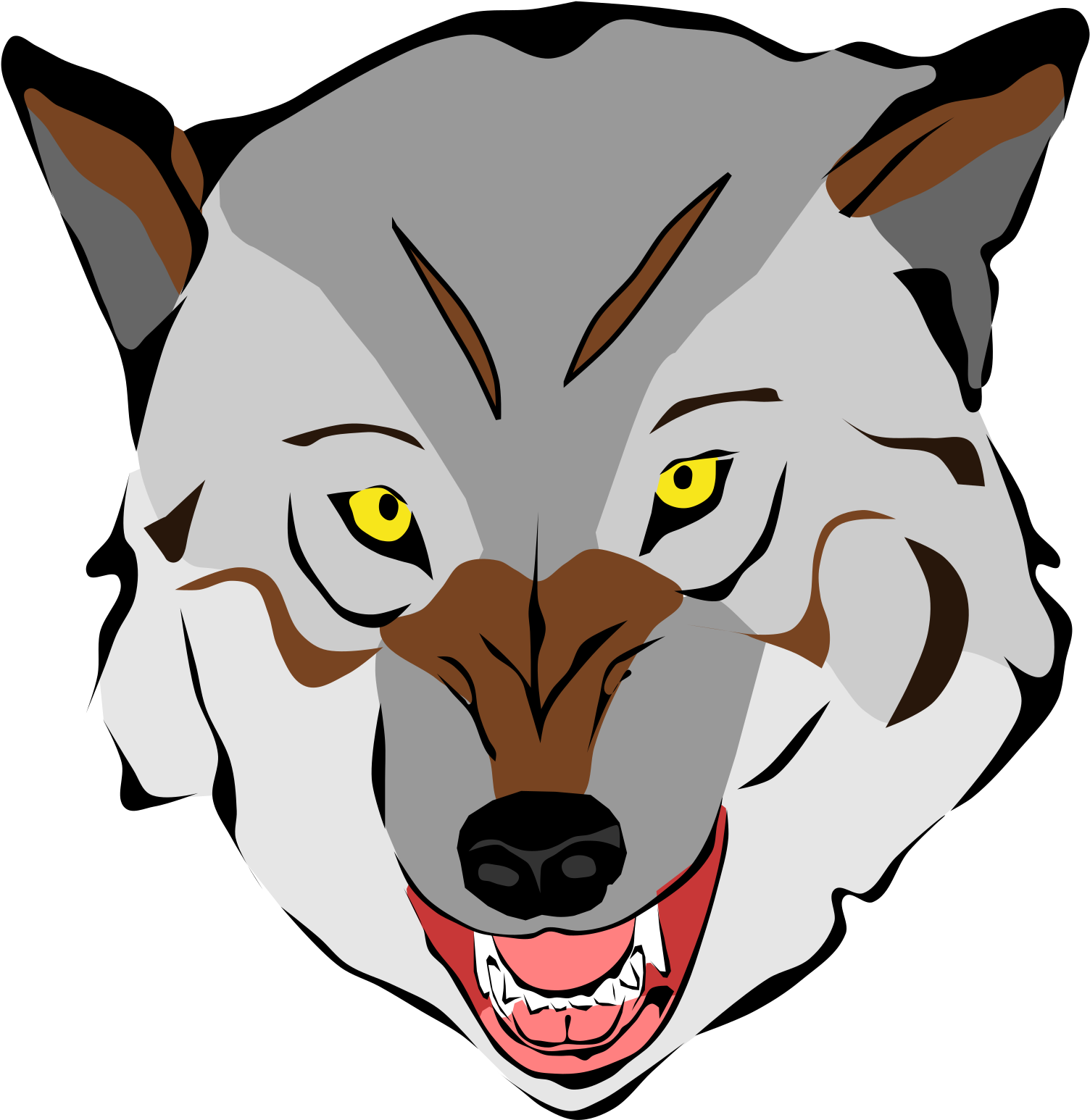 Clip Art Library Cute At Getdrawings Com Free For Personal - Custom Scary Wolf Shower Curtain (1697x2400), Png Download