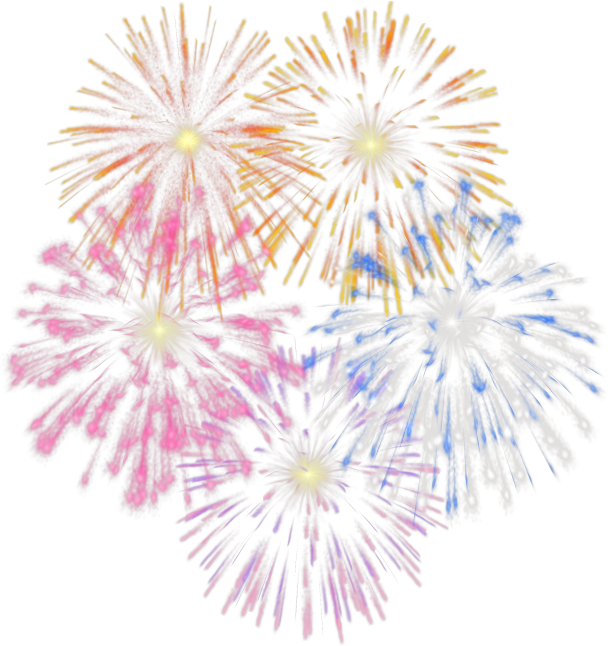 Fireworks Clip Watercolor - Fuegos Artificiales Animados Png (608x646), Png Download