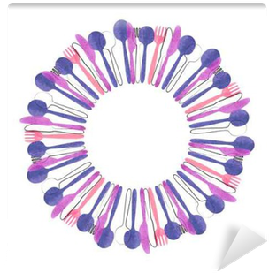 Cutlery Round Frame - Cutlery Restaurant Background (400x400), Png Download