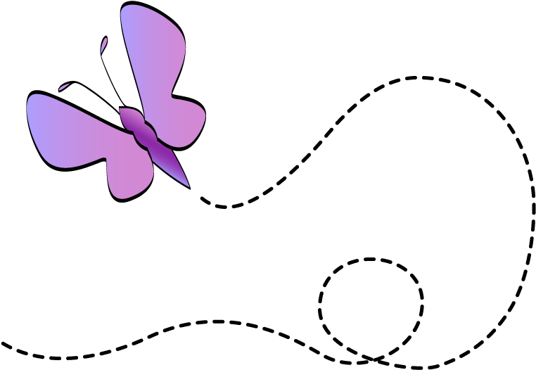 Purple Flower Clipart Butterfly Clip - Butterfly Clip Art Flying (800x600), Png Download