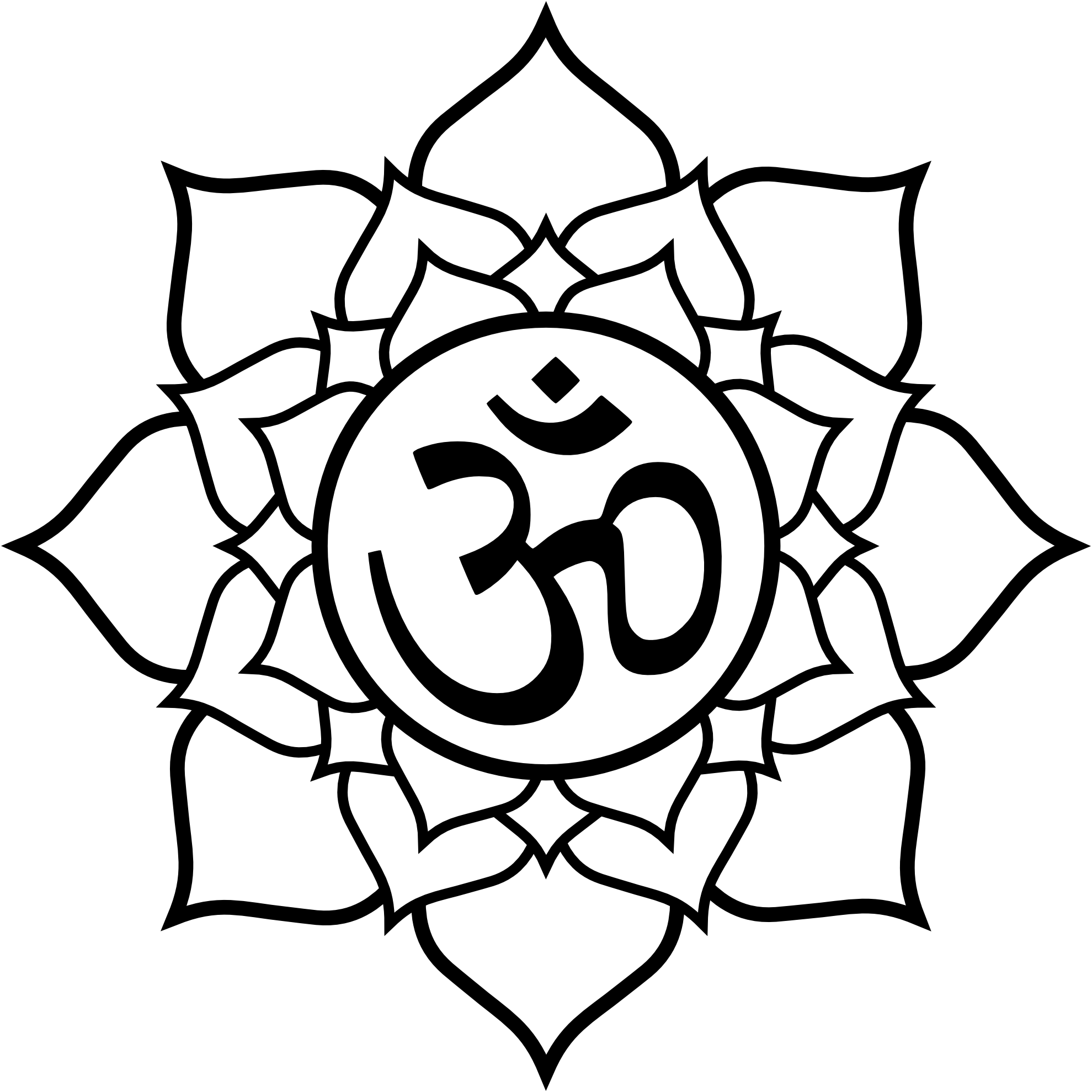 Lotus Coloring Pages - Coloring Pages Lotus Flower (1979x1979), Png Download