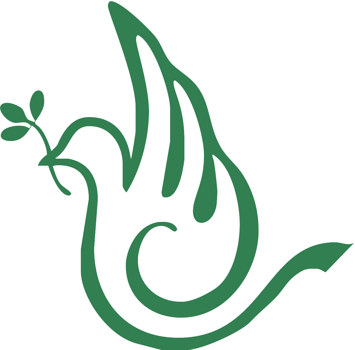Descending Dove Outline - Martha O Bryan Center (1184x1167), Png Download