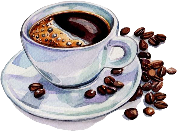 Coffee Tea Cafe Watercolor Painting Drawing - Coffee Watercolor (658x623), Png Download