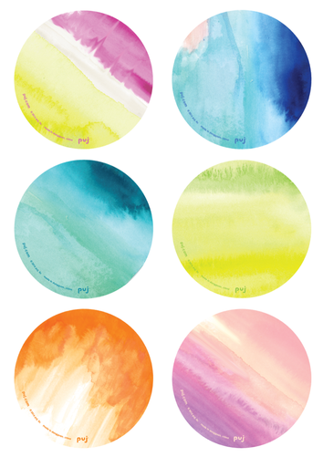 Puj Bath Treads, Watercolor - Puj Grippy (500x500), Png Download