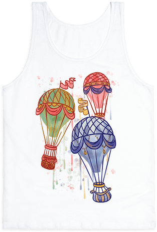Watercolor Balloon Trip Tank Top - Watercolor Painting (484x484), Png Download