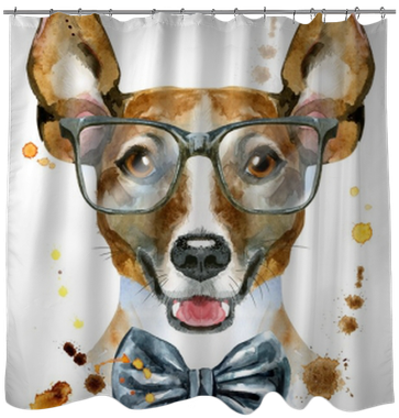 Watercolor Portrait Of Jack Russell Terrier With Bow-tie - Jack Russell Terrier (400x400), Png Download