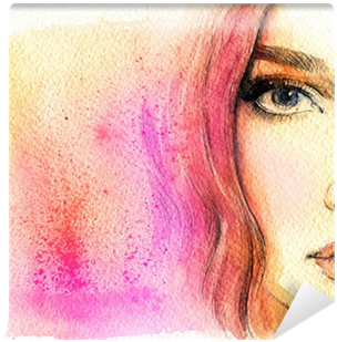 Woman Portrait - Watercolor Painting (400x400), Png Download