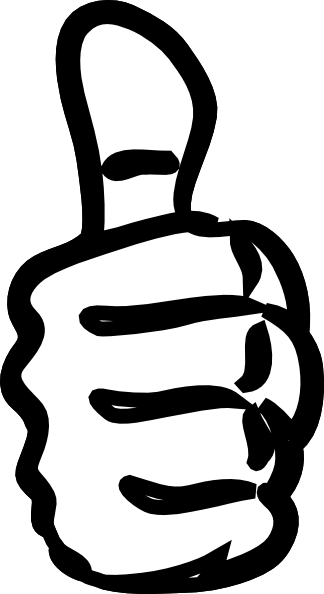 White Black Thumbs Up Clip Art - Thumb Up Icon Png (324x594), Png Download