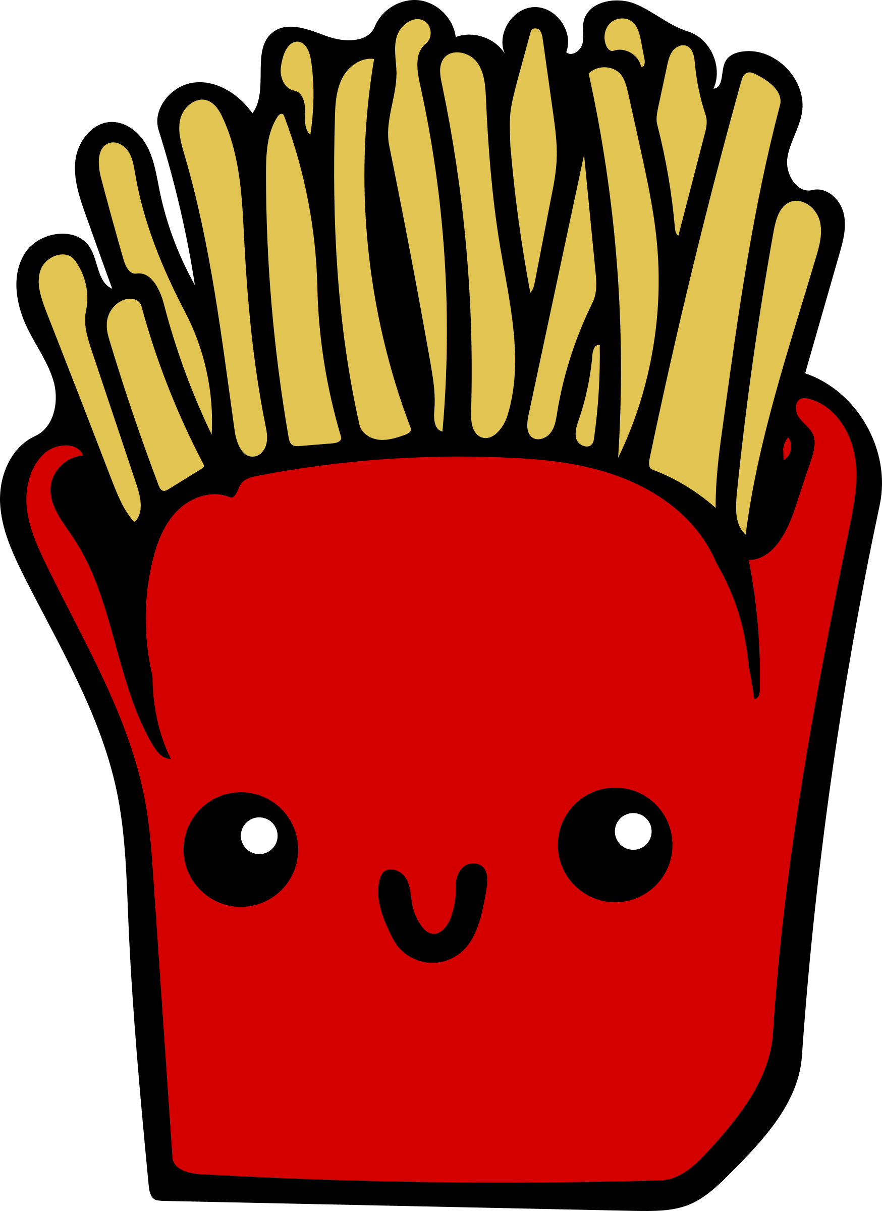 Fries Drawing Kawaii - Kawaii Fries (1748x2400), Png Download