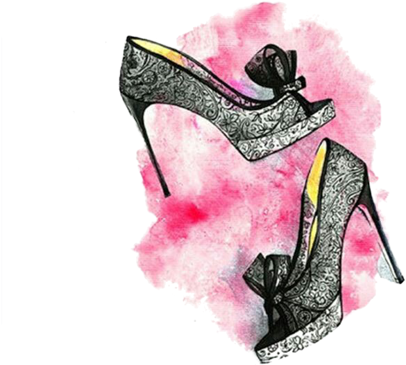 Picture Stock Chanel Court Shoe Painting Lace High - Quadro Para Decorar Closet (736x912), Png Download