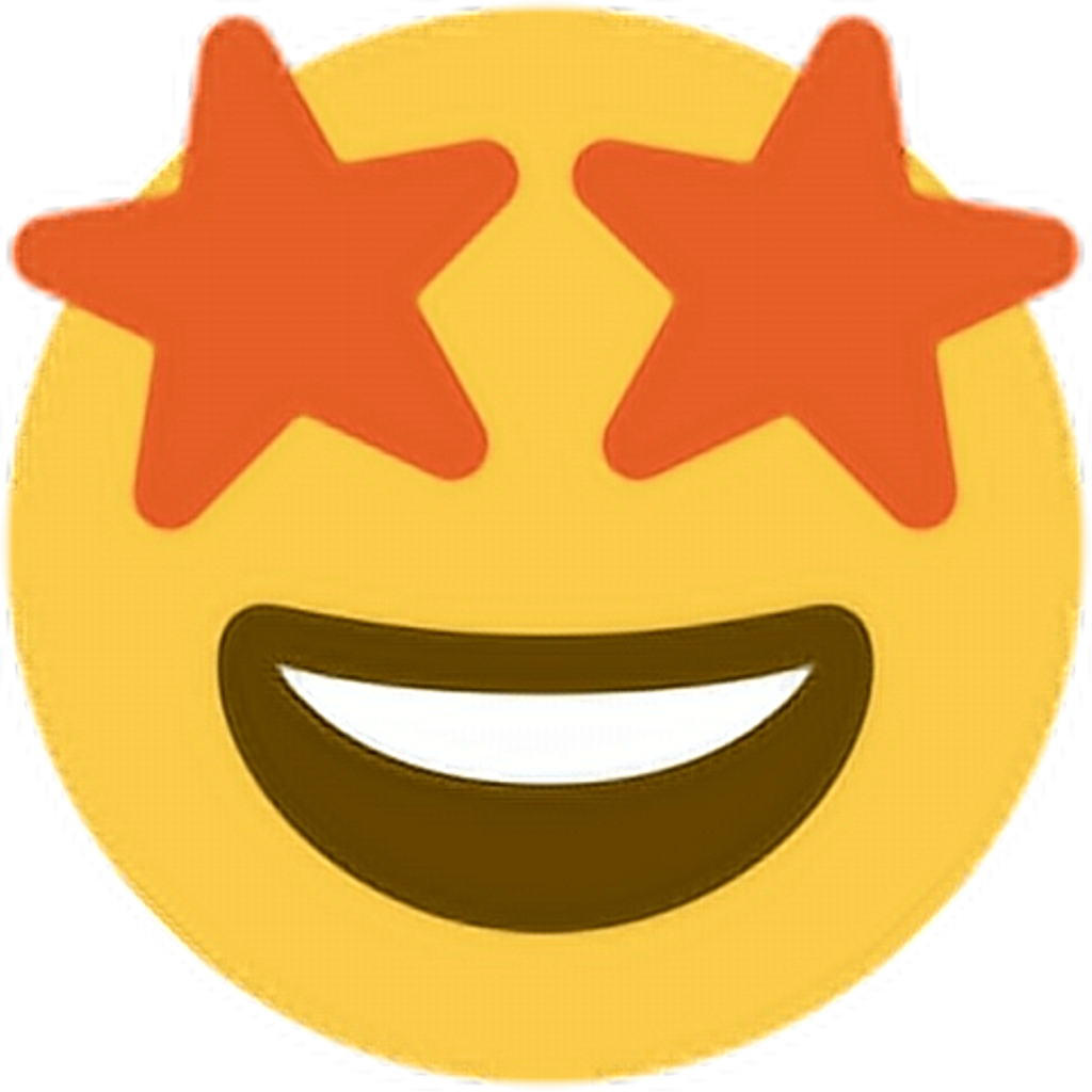 Star Eyes Orange Shape Starryeyed Emoji Emoticon Face (1024x1024), Png Download