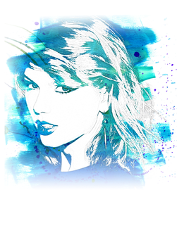 Watercolor Taylor Swift - Graphic Design (674x518), Png Download