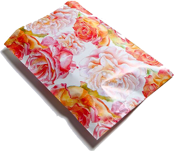 Zoom - (25)- 10 X 13 Water Color Flower Designer Poly Mailers (636x555), Png Download