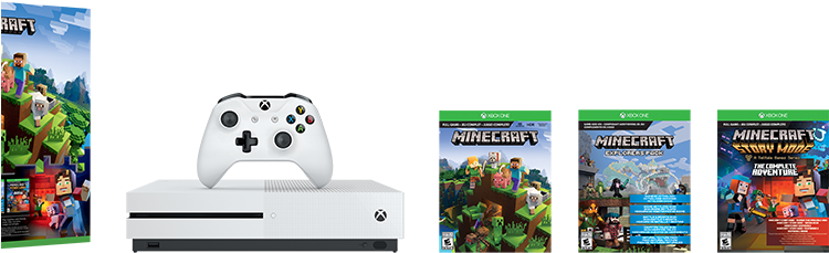 Choose How You Game With Four New Xbox One S Bundles - Xbox One S Minecraft Complete Adventure Bundle (750x295), Png Download