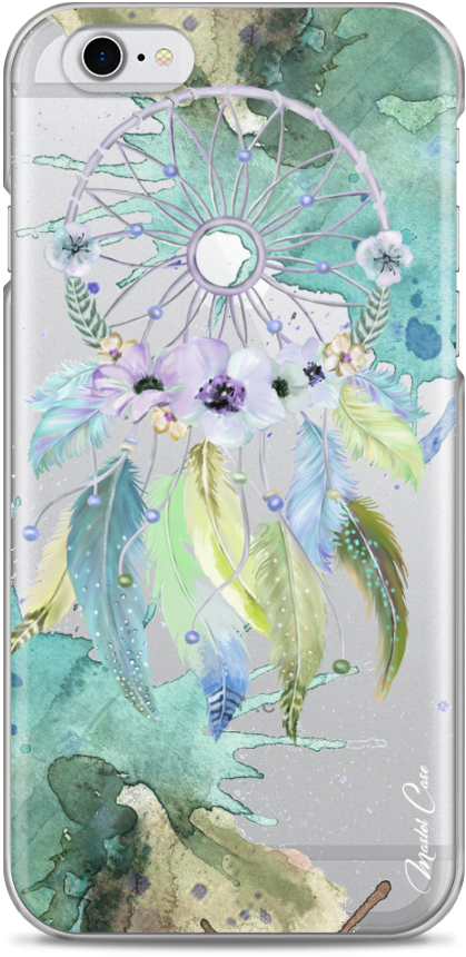 Coque Iphone 6 Plus /6s Plus Green Watercolor Floral - Iphone 7 (1230x900), Png Download