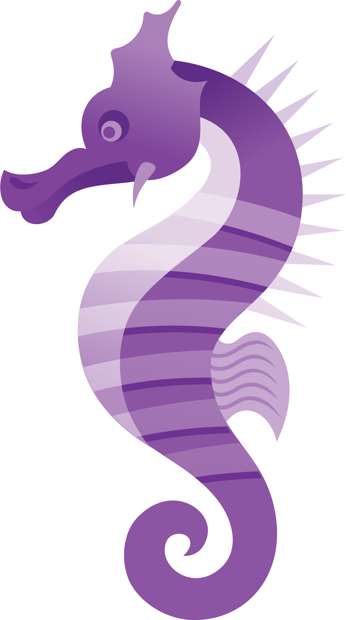 Watercolor Vector Seahorse - Purple Seahorse Clipart (1141x2040), Png Download