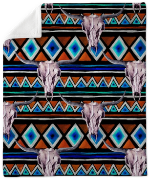 Seamless Background With Trendy Tribal Design - Skull (400x400), Png Download