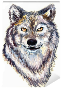 Art Print: Jim80's Oil Painting Wolf Head, 61x41in. (400x400), Png Download