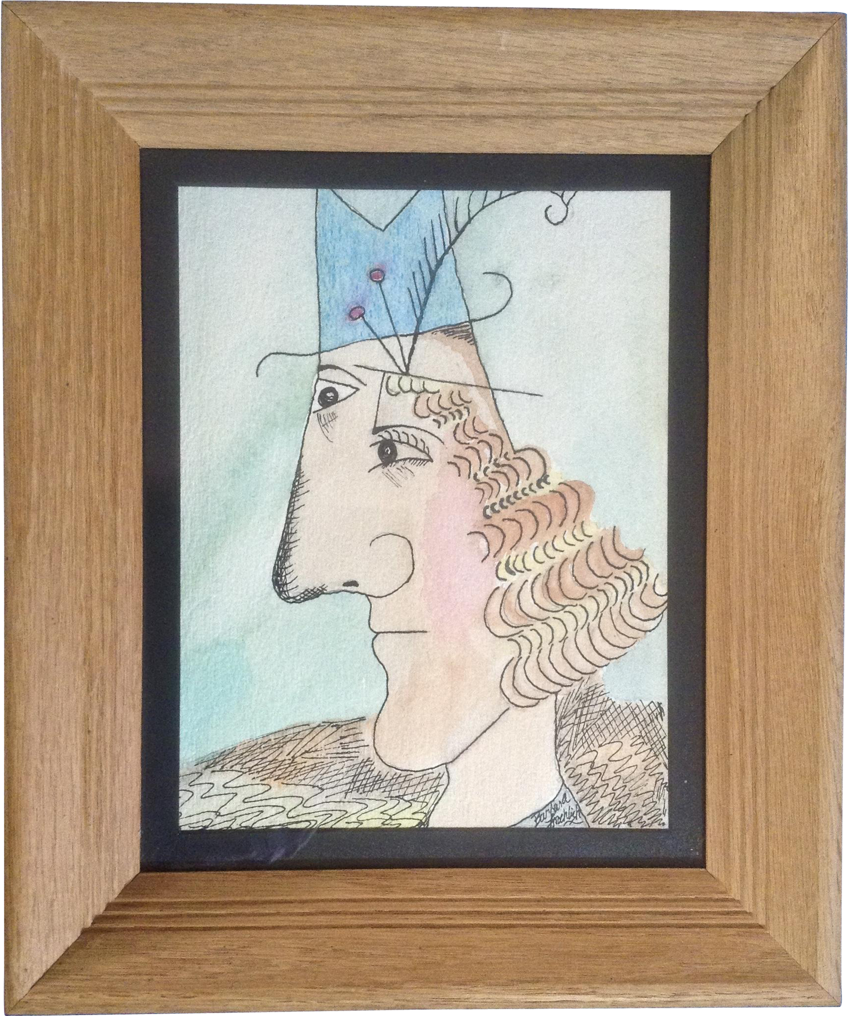 Barbara Frochlich, The Modern Man, Cubist Pen And Ink (2048x2048), Png Download