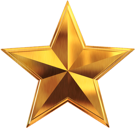 3d Gold Star Png File - Gold Metal Star (610x458), Png Download