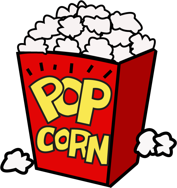 Movie Ticket Clip Art Free - Popcorn Clipart (696x741), Png Download