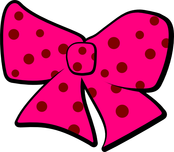 Ribbons Clipart Hellokitty - Pink Polka Dot Bow Clipart (600x524), Png Download