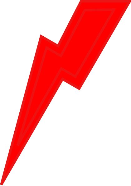 Picture Black And White Download Clipart Lightning - Red Lightning Bolt Png (420x599), Png Download