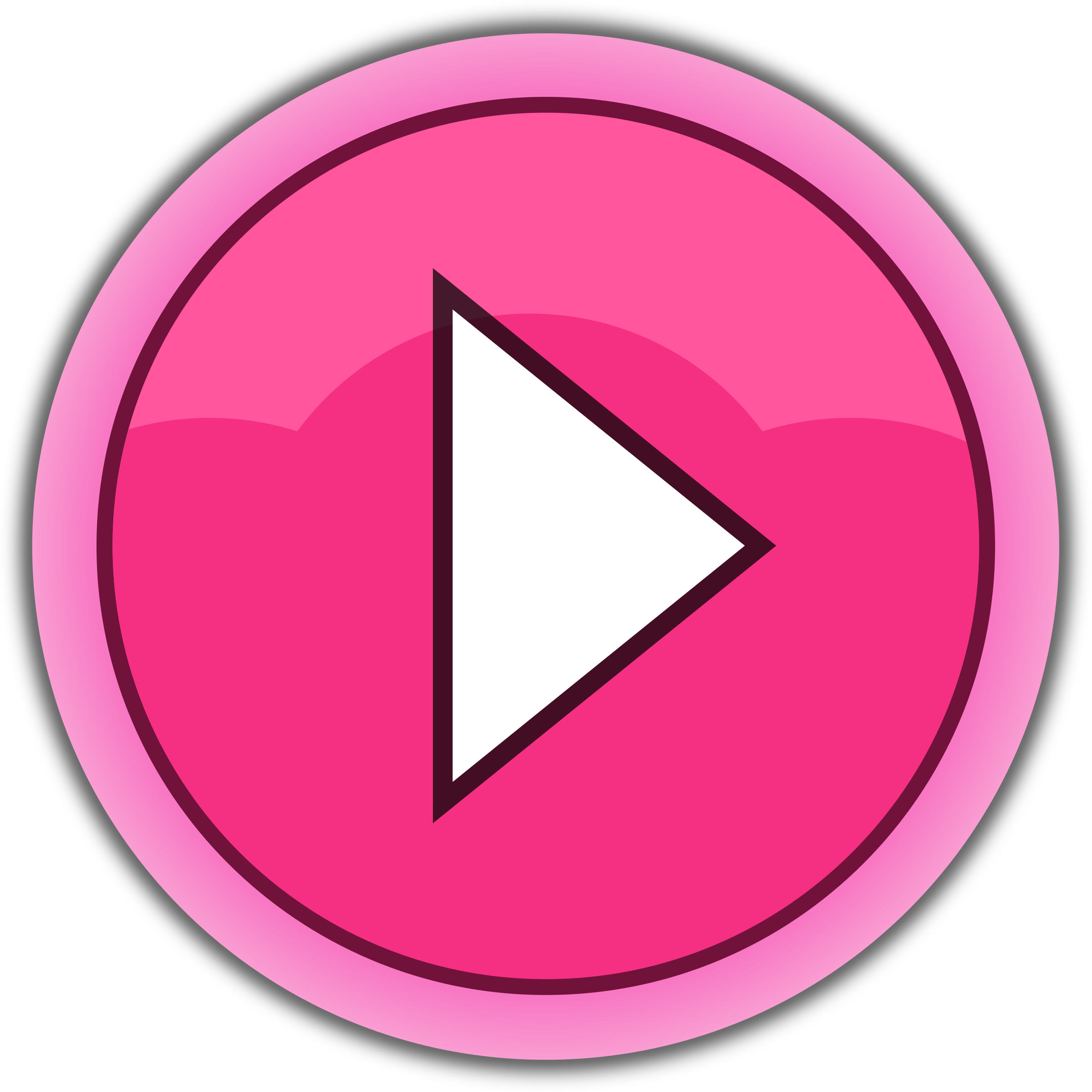 This Free Icons Png Design Of Pink Button Play (2399x2400), Png Download