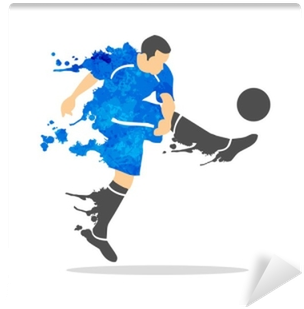 Vector Illustration Of Soccer Player In An Action With - Soccer Watercolor (400x400), Png Download