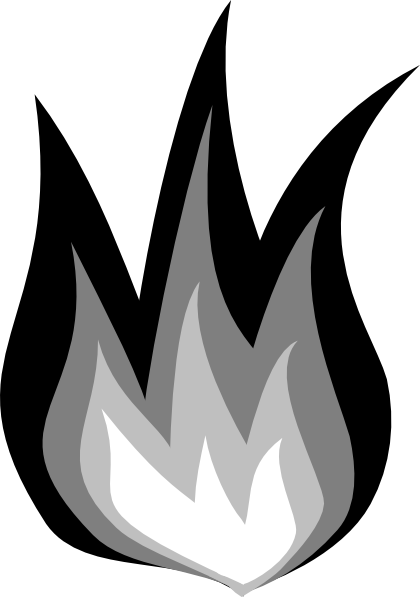 Black And White Free Download Best X - Flames Clip Art (420x597), Png Download