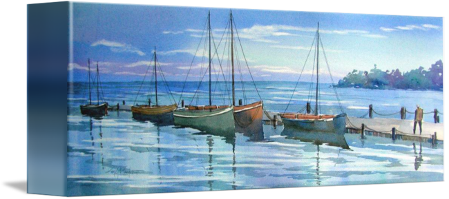 "moored" By Kim Kloecker, // A - Sea (650x289), Png Download
